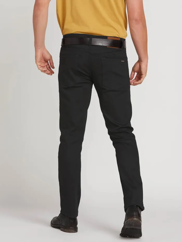 Mens Jeans Volcom Vorta Slim Fit Jeans 8211 Black On Black