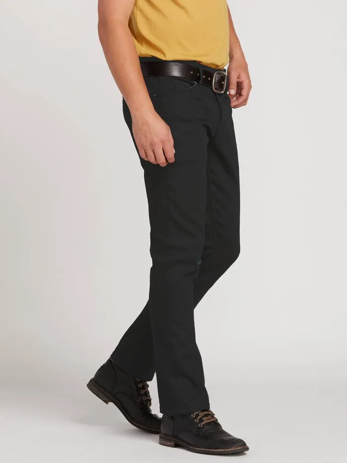 Mens Jeans Volcom Vorta Slim Fit Jeans 8211 Black On Black