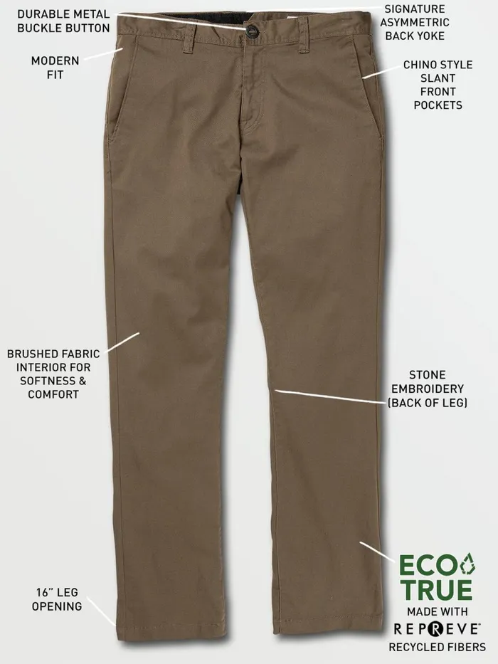 Mens Pants Volcom Frickin Modern Stretch Pants 8211 Mushroom