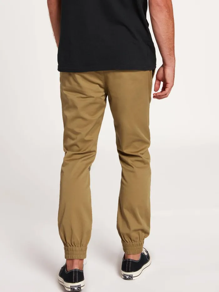 Mens Pants Volcom Frickin Slim Jogger Pants 8211 Dark Khaki