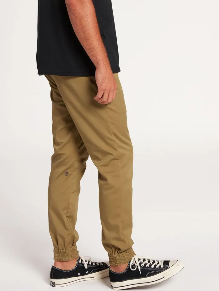 Mens Pants Volcom Frickin Slim Jogger Pants 8211 Dark Khaki
