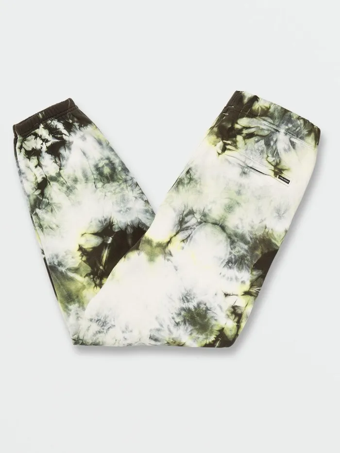Mens Pants Volcom Iconic Stone Plus Fleece Pants 8211 Lime Tie Dye