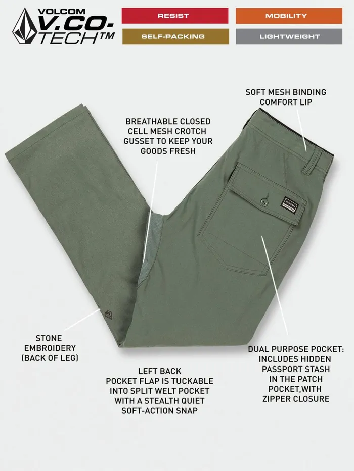 Mens Pants Volcom Stone Trail Master Pants 8211 Dark Forest