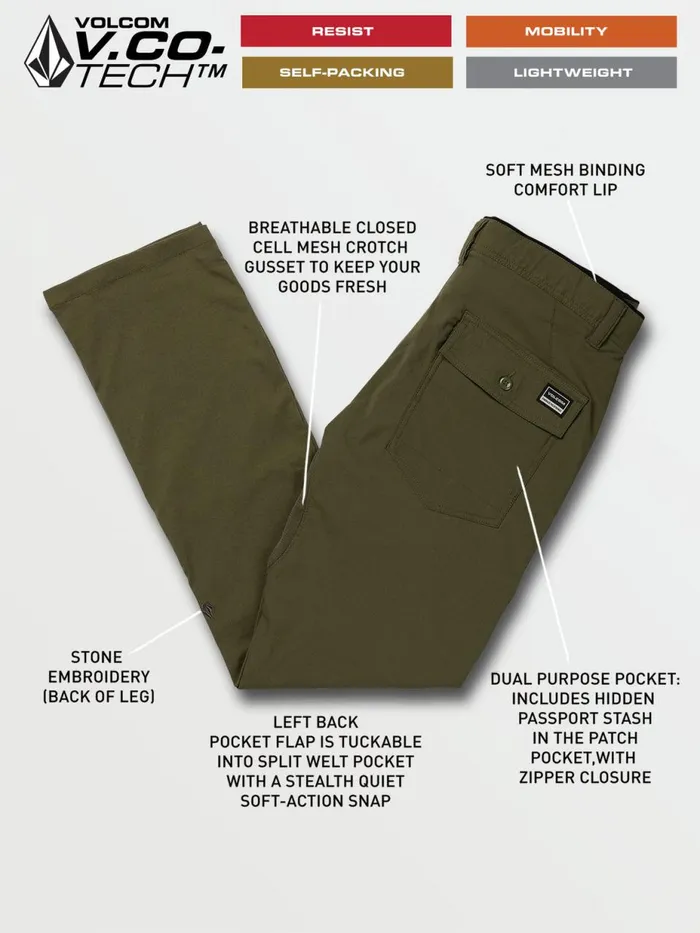 Mens Pants Volcom Stone Trail Master Pants 8211 Military