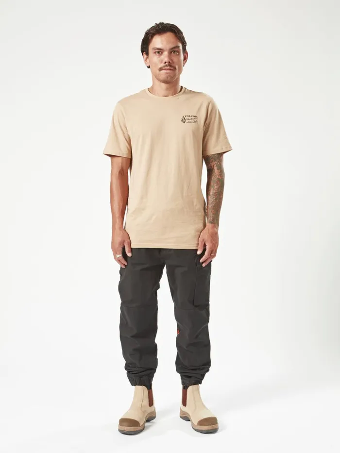 Mens Pants Volcom Volcom Workwear Caliper Cuffed Pants 8211 Black