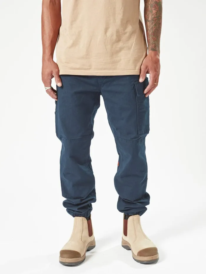 Mens Pants Volcom Volcom Workwear Caliper Cuffed Pants 8211 Navy