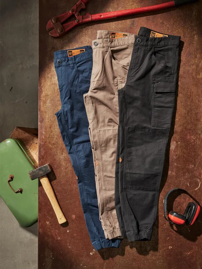 Mens Pants Volcom Volcom Workwear Caliper Cuffed Pants 8211 Navy