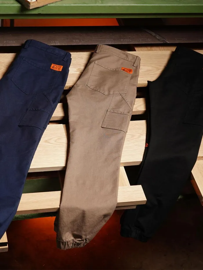 Mens Pants Volcom Volcom Workwear Caliper Cuffed Pants 8211 Navy