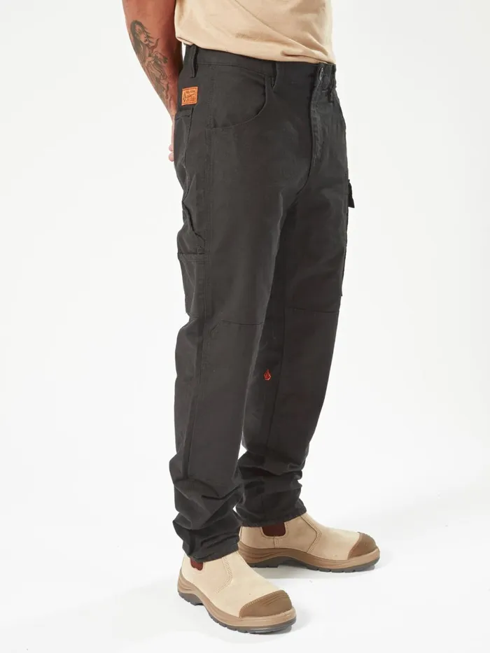 Mens Pants Volcom Volcom Workwear Caliper Pants 8211 Black