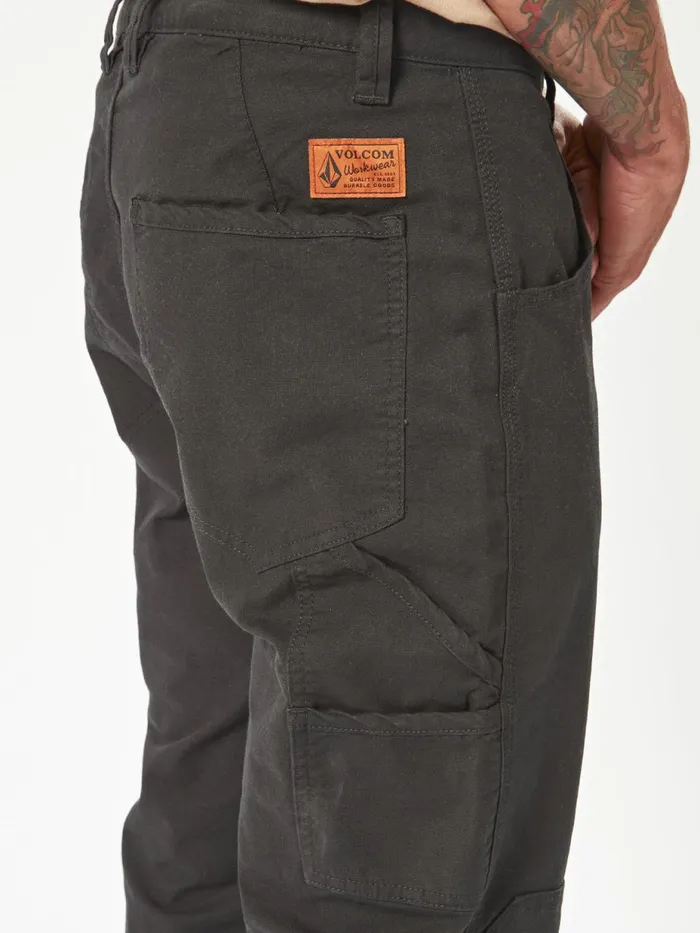 Mens Pants Volcom Volcom Workwear Caliper Pants 8211 Black