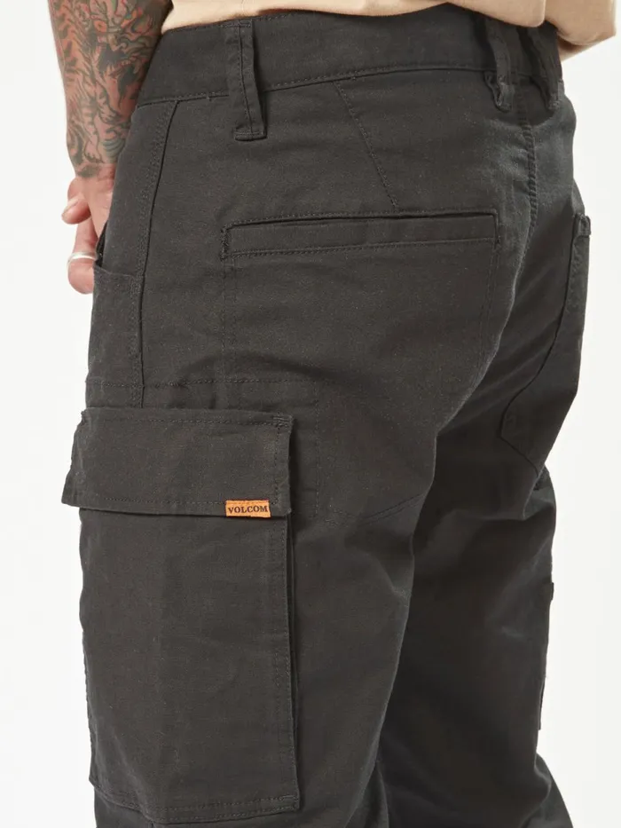 Mens Pants Volcom Volcom Workwear Caliper Pants 8211 Black