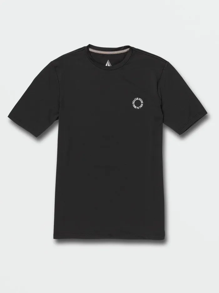 Mens Rashguards Volcom Faulter Short Sleeve UPF 50 Rashguard 8211 Black