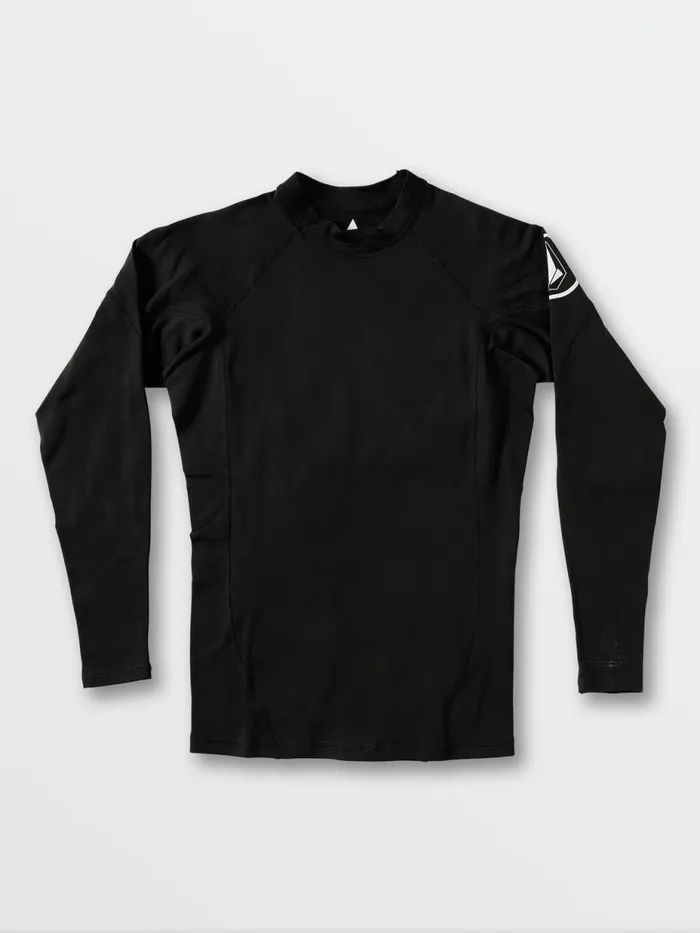 Mens Rashguards Volcom Hotainer Long Sleeve UPF 50 Rashguard 8211 Black