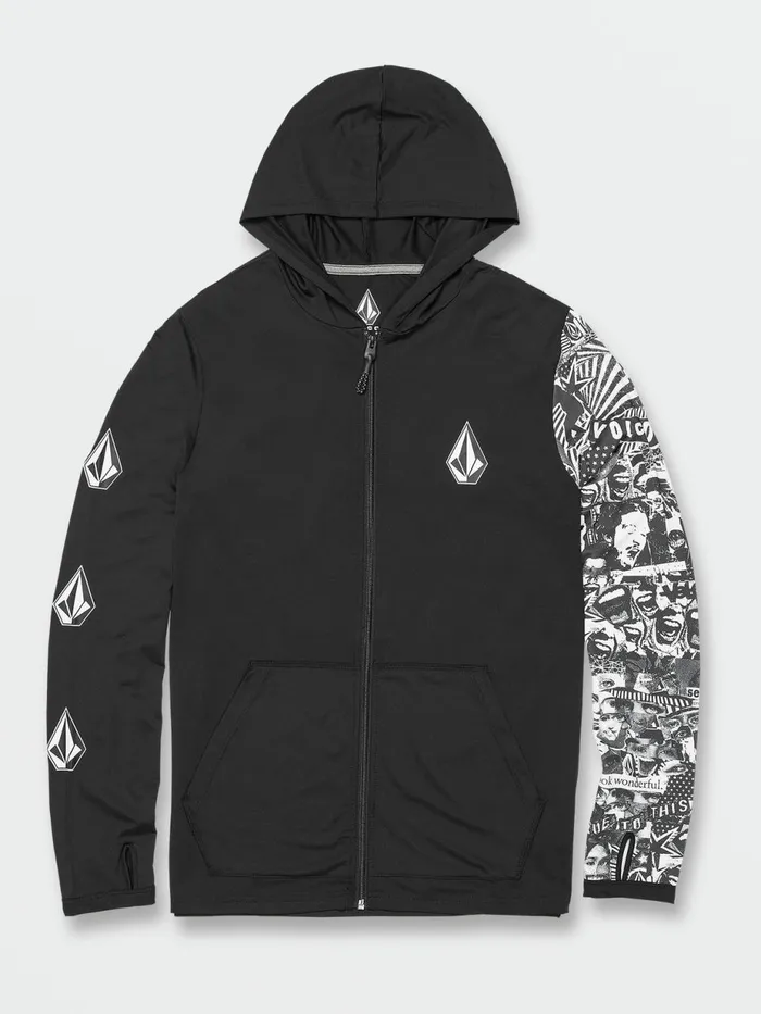 Mens Rashguards Volcom Iconic Stone Hood Collage Long Sleeve UPF 50 Rashguard 8211 Black Mens Rashguards Volcom Iconic Stone Hood Collage Long Sleeve UPF 50 Rashguard 8211 Black