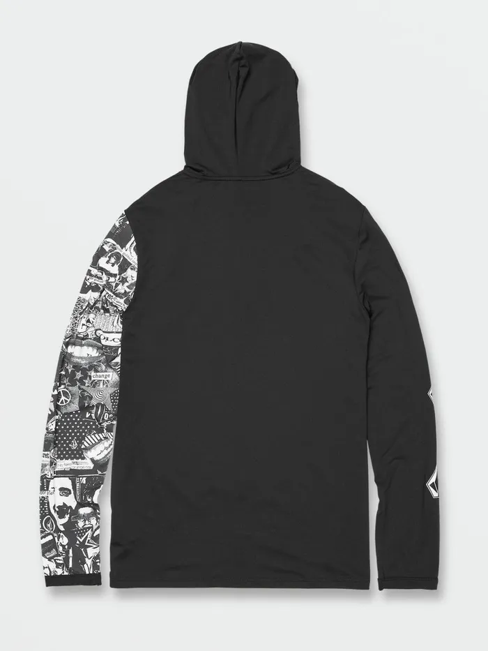 Mens Rashguards Volcom Iconic Stone Hood Collage Long Sleeve UPF 50 Rashguard 8211 Black Mens Rashguards Volcom Iconic Stone Hood Collage Long Sleeve UPF 50 Rashguard 8211 Black