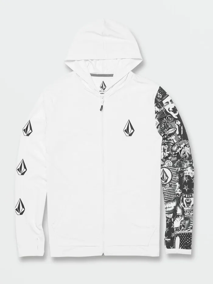 Mens Rashguards Volcom Iconic Stone Hood Collage Long Sleeve UPF 50 Rashguard 8211 White Mens Rashguards Volcom Iconic Stone Hood Collage Long Sleeve UPF 50 Rashguard 8211 White