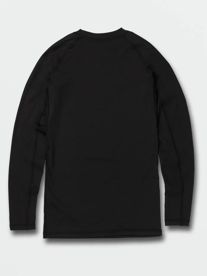 Mens Rashguards Volcom Lido Solid Long Sleeve UPF 50 Rashguard 8211 Black