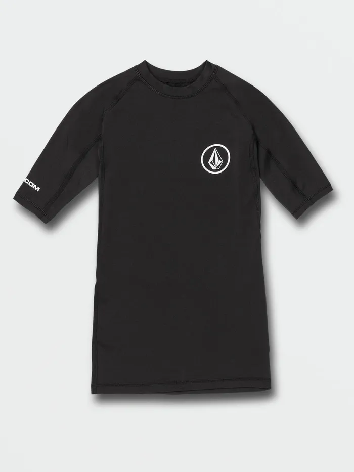 Mens Rashguards Volcom Lido Solid Short Sleeve UPF 50 Rashguard 8211 Black