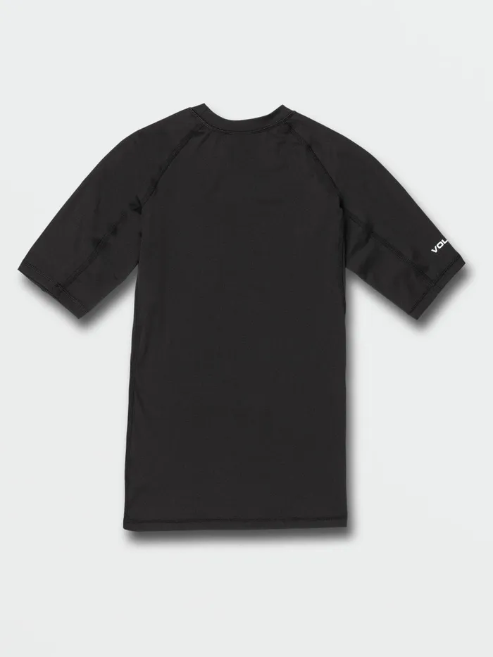 Mens Rashguards Volcom Lido Solid Short Sleeve UPF 50 Rashguard 8211 Black