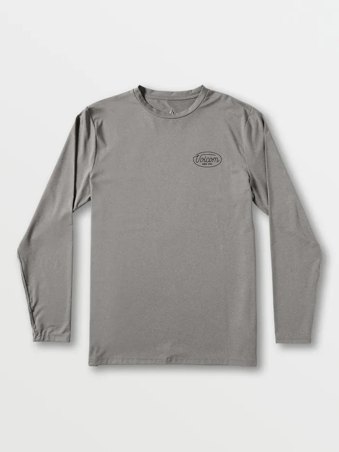 Mens Rashguards Volcom Lit Long Sleeve UPF 50 Rashguard 8211 Grey