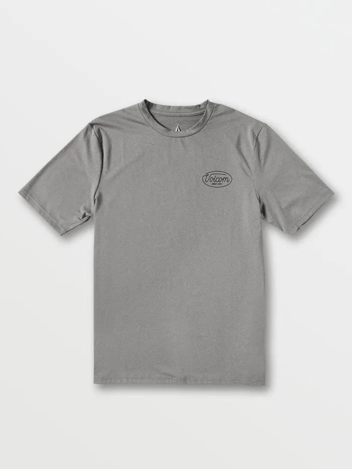 Mens Rashguards Volcom Lit Short Sleeve UPF 50 Rashguard 8211 Grey