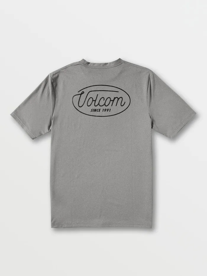 Mens Rashguards Volcom Lit Short Sleeve UPF 50 Rashguard 8211 Grey