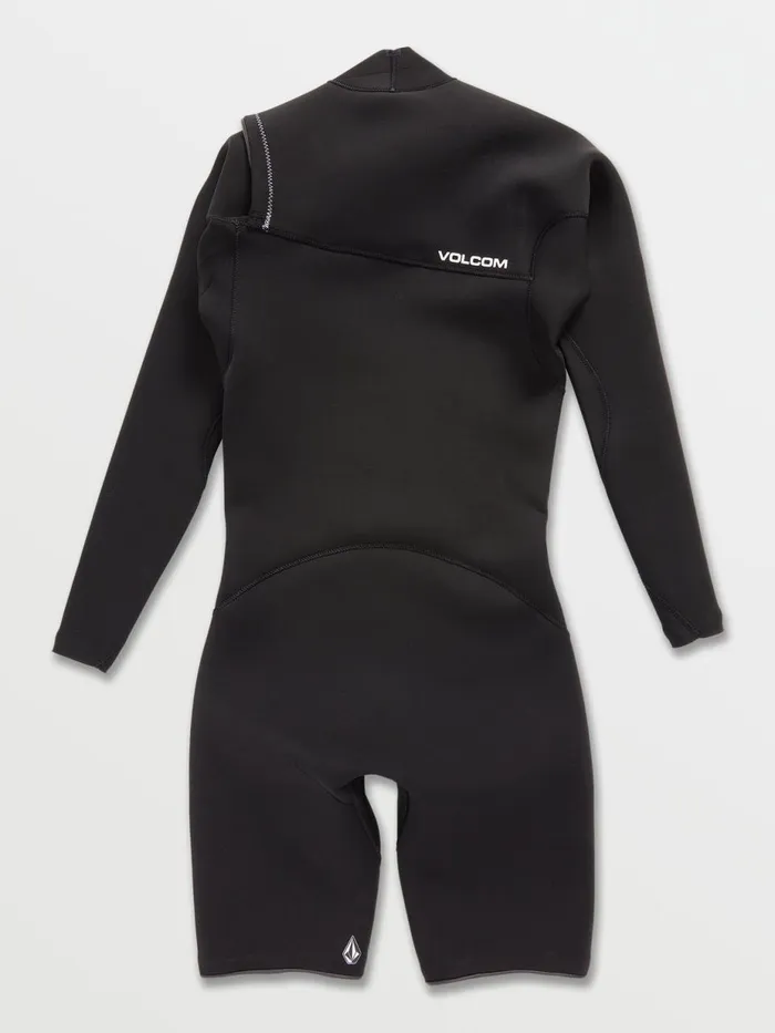 Mens Rashguards Volcom Modulator 2mm Long Arm Chest Zip Wetsuit 8211 Black