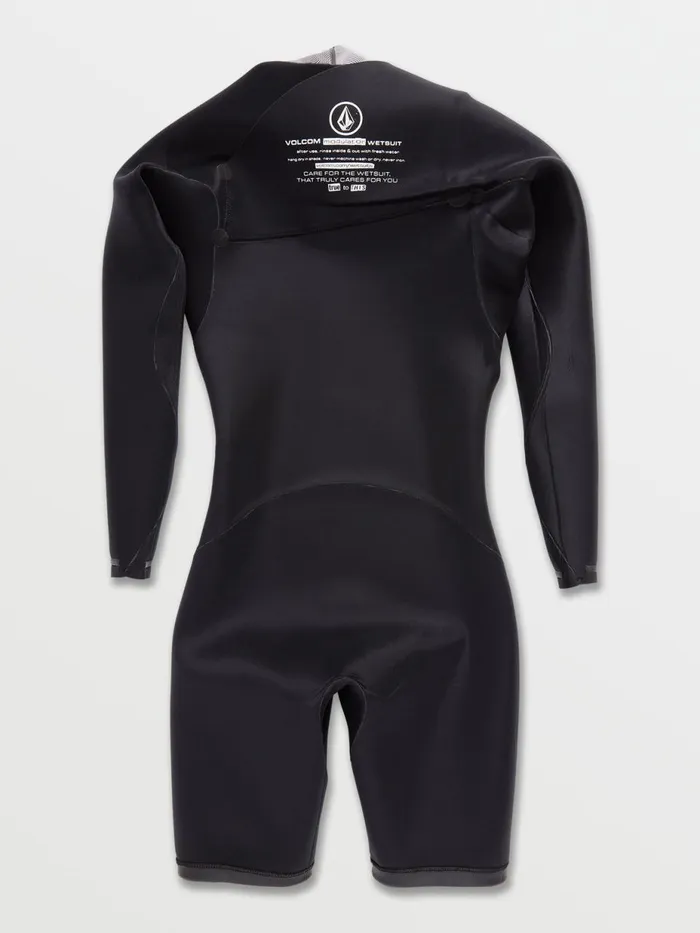 Mens Rashguards Volcom Modulator 2mm Long Arm Chest Zip Wetsuit 8211 Black