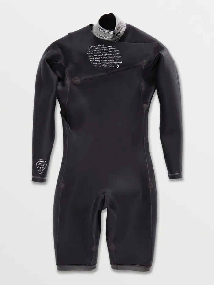 Mens Rashguards Volcom Modulator 2mm Long Arm Chest Zip Wetsuit 8211 Black