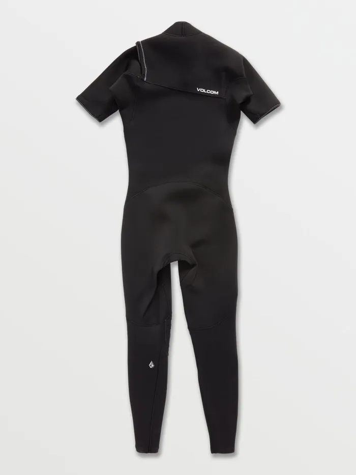 Mens Rashguards Volcom Modulator 2mm Short Arm Chest Zip Wetsuit 8211 Black