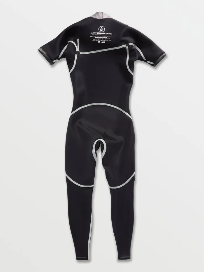 Mens Rashguards Volcom Modulator 2mm Short Arm Chest Zip Wetsuit 8211 Black