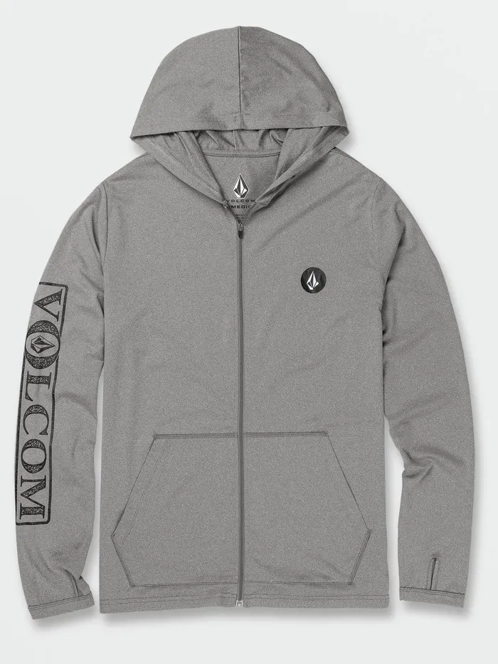 Mens Rashguards Volcom Rally Hooded Long Sleeve UPF 50 Rashguard 8211 Heather Grey Mens Rashguards Volcom Rally Hooded Long Sleeve UPF 50 Rashguard 8211 Heather Grey