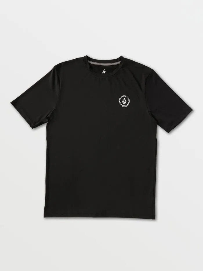 Mens Rashguards Volcom Spray Stone Short Sleeve 8211 Black