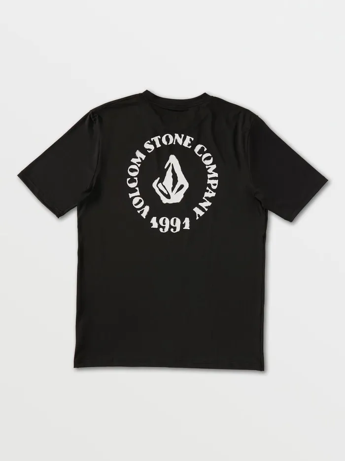 Mens Rashguards Volcom Spray Stone Short Sleeve 8211 Black