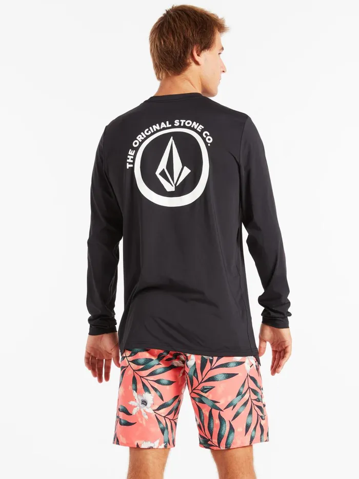 Mens Rashguards Volcom Taunt Long Sleeve UPF 50 Rashguard 8211 Black