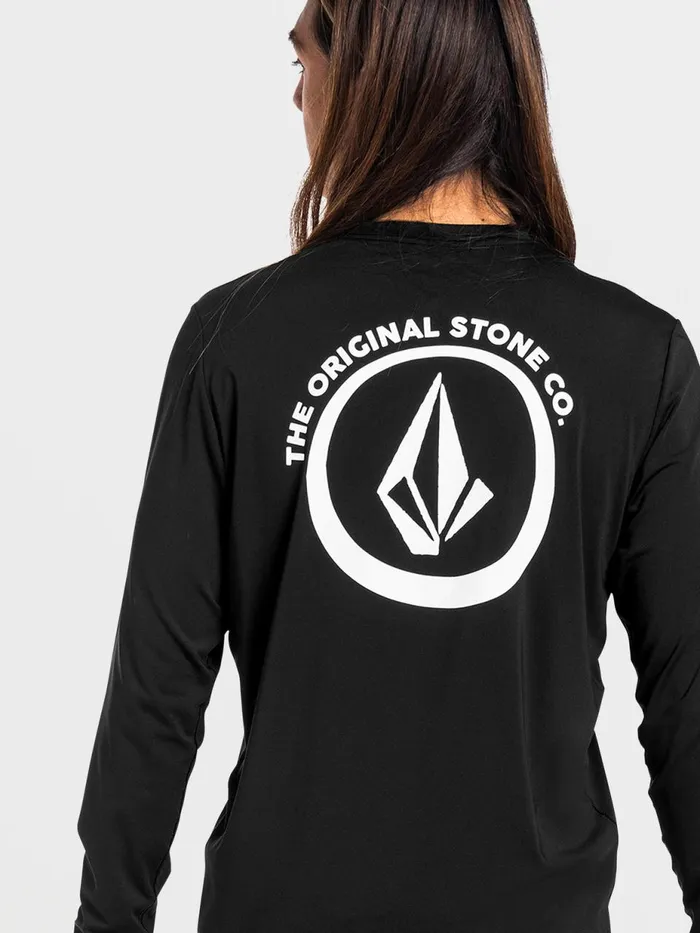 Mens Rashguards Volcom Taunt Long Sleeve UPF 50 Rashguard 8211 Black