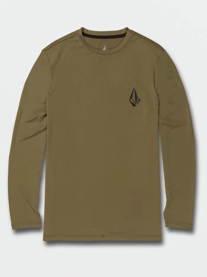 Mens Rashguards Volcom Taunt Long Sleeve UPF 50 Rashguard 8211 Military