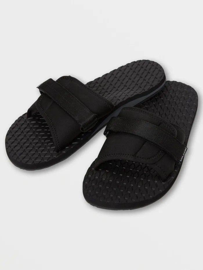 Mens Sandals Volcom Eco Recliner Slide 8211 Black Grey