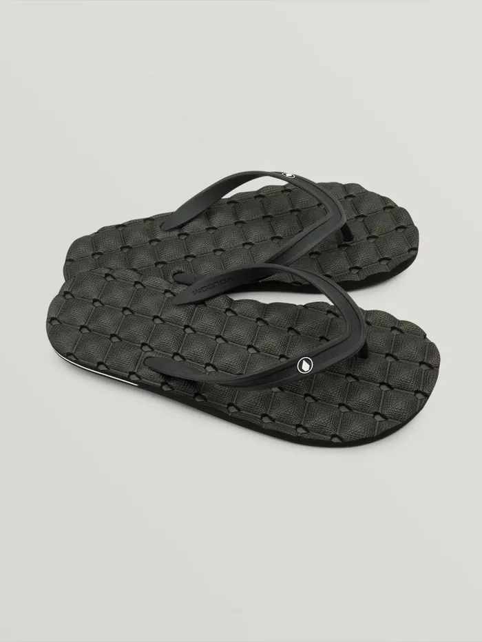 Mens Sandals Volcom Recliner Rubber 2 Sandals 8211 Black