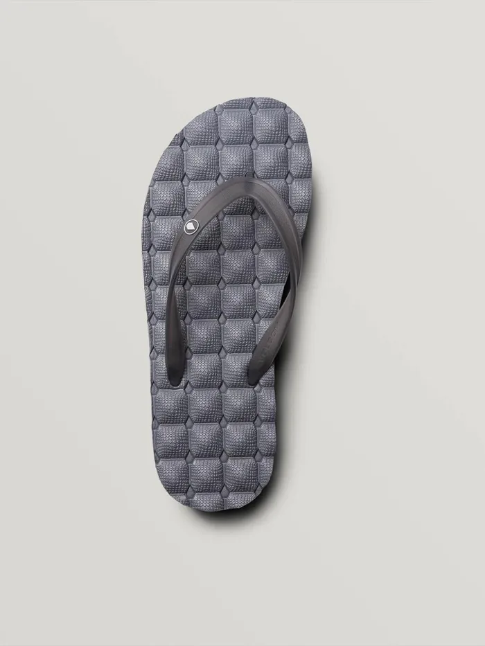 Mens Sandals Volcom Recliner Rubber 2 Sandals 8211 Black Grey