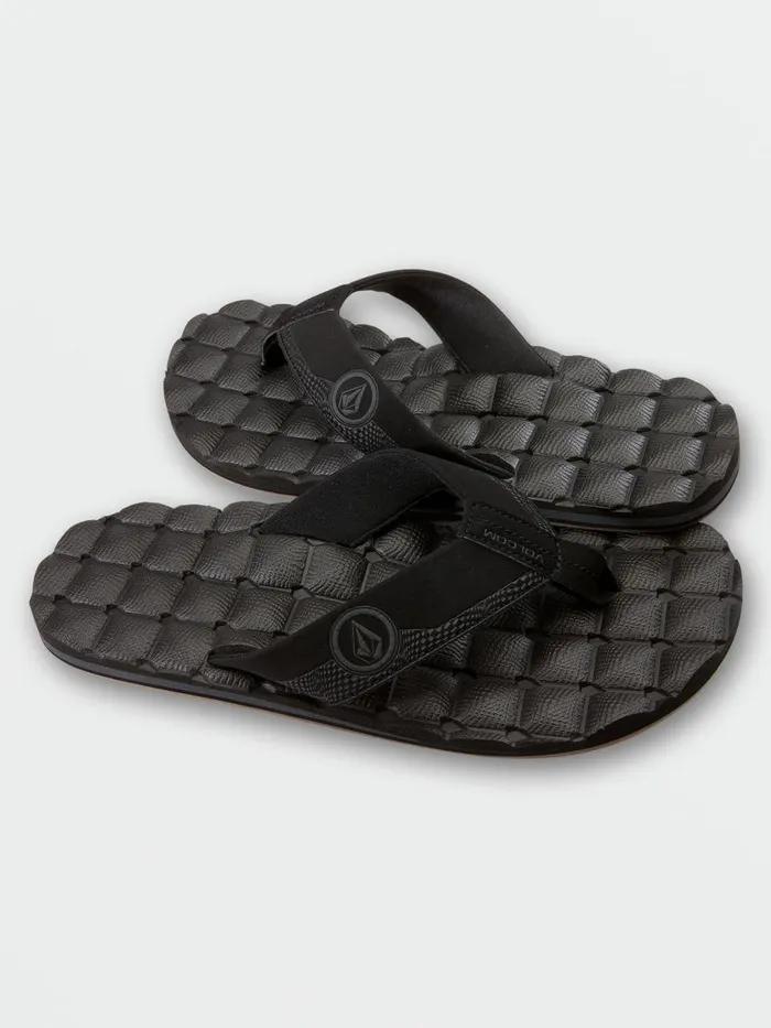 Mens Sandals Volcom Recliner Sandals 8211 Black Destructo