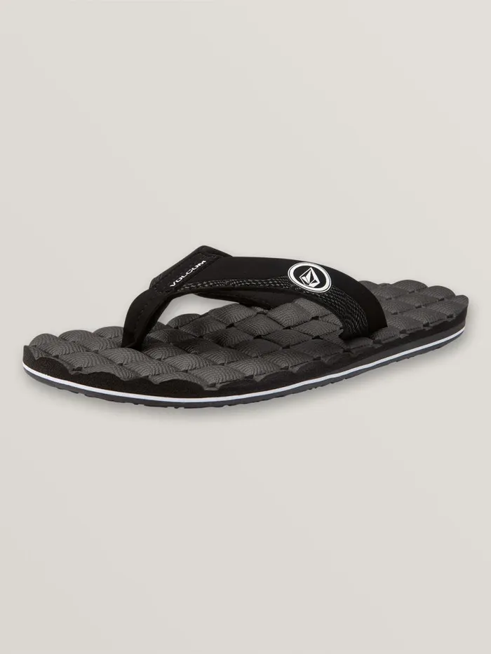Mens Sandals Volcom Recliner Sandals 8211 Black White