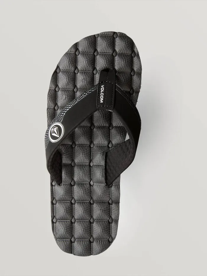 Mens Sandals Volcom Recliner Sandals 8211 Black White