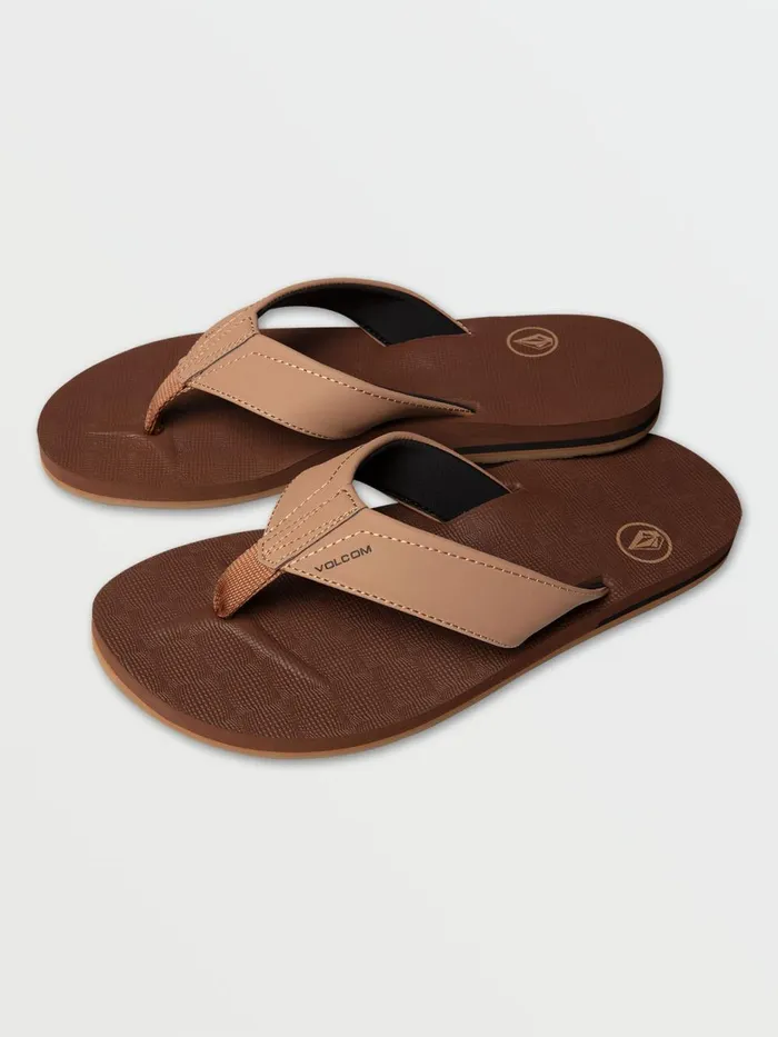 Mens Sandals Volcom Victor Sandals 8211 Brown Khaki