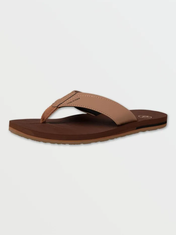 Mens Sandals Volcom Victor Sandals 8211 Brown Khaki