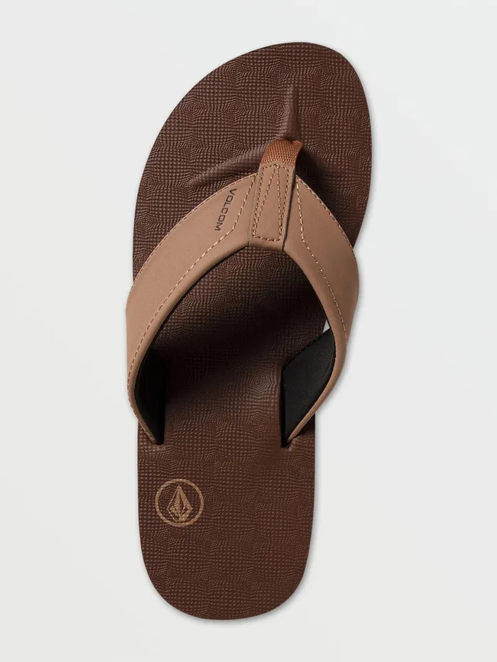 Mens Sandals Volcom Victor Sandals 8211 Brown Khaki