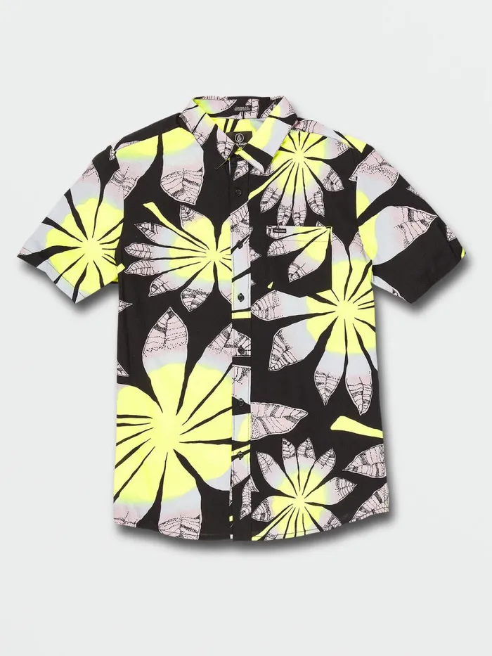 Mens Shirts and Flannels Volcom Bloomin Short Sleeve 8211 Black