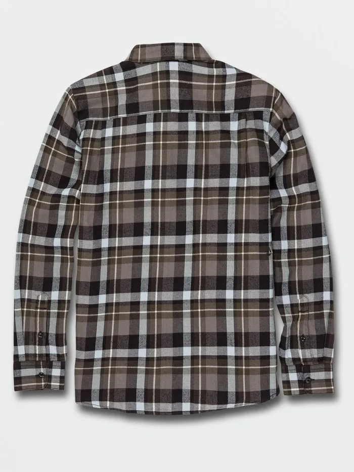 Mens Shirts and Flannels Volcom Caden Plaid Long Sleeve 8211 Lead