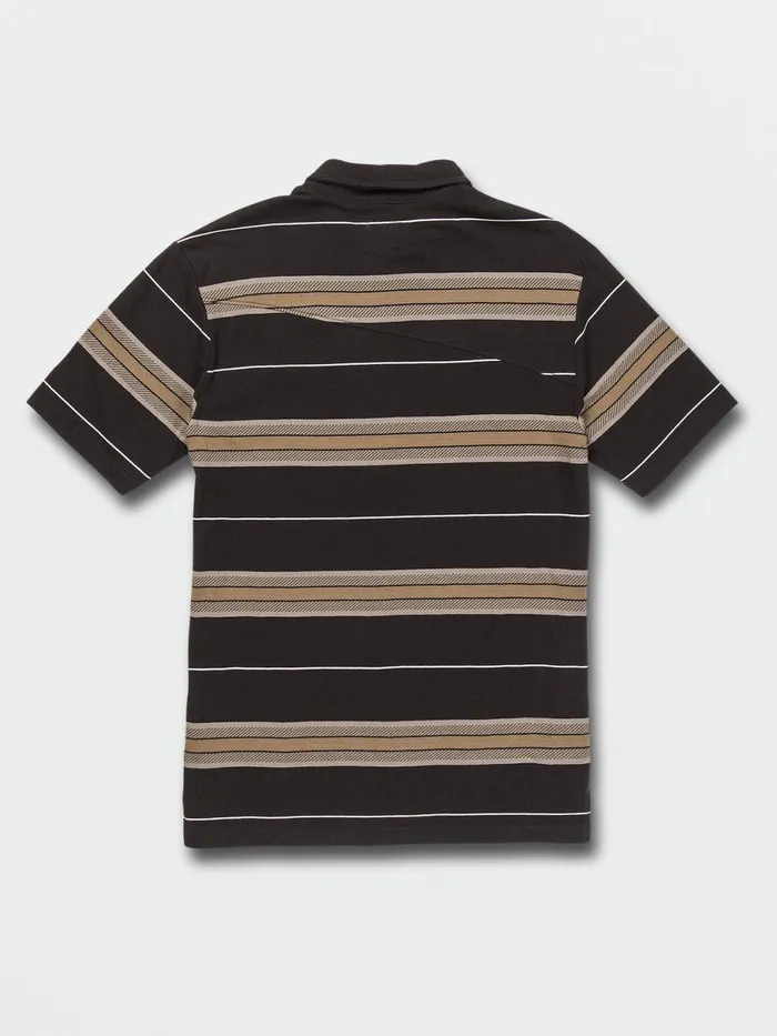 Mens Shirts and Flannels Volcom Comper Polo Short Sleeve 8211 Black
