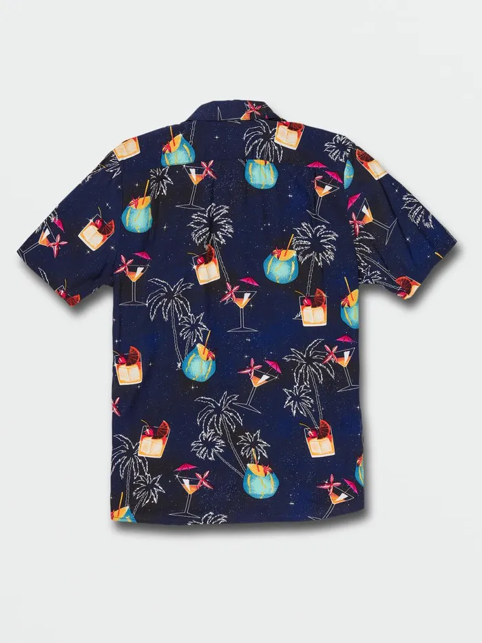 Mens Shirts and Flannels Volcom Cosmic Vacay Short Sleeve 8211 Blueprint